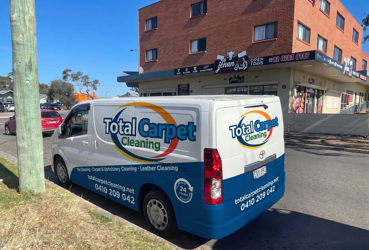 Total Carpet Cleaning van equipped with carpet and upholstery protection
